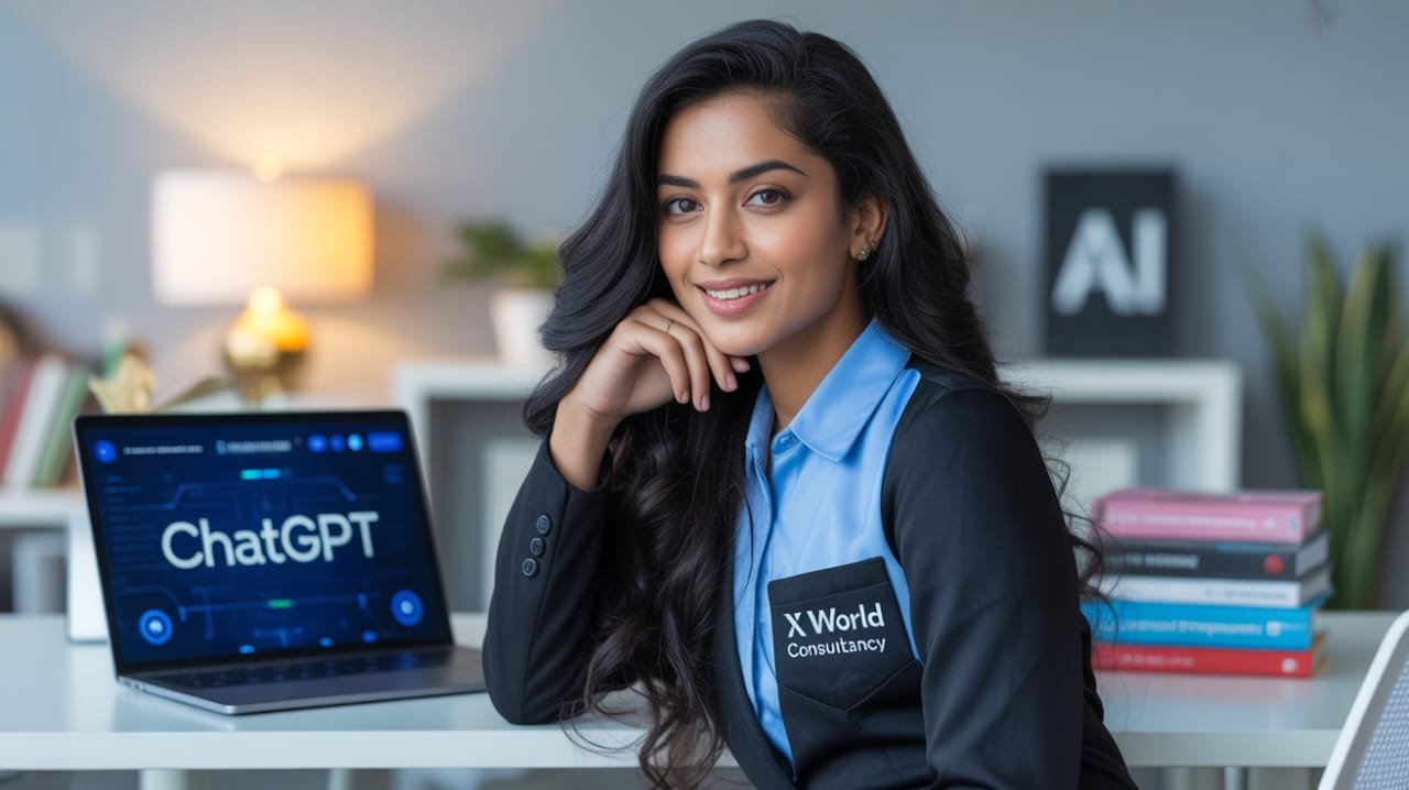 Indian girl using ChatGPT – Mind Behind ChatGPT – X World Consultancy